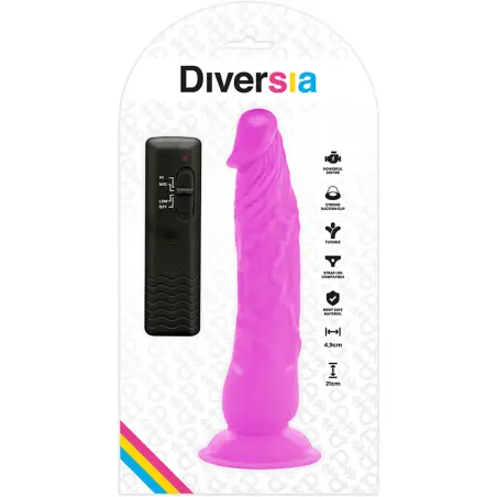 Dildo Realístico Flexible con Vibración Lila 21 cm Ø 4.9 cm