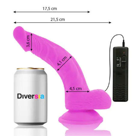 Dildo Realístico Flexible con Vibración Lila 21.5 cm