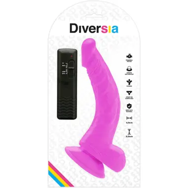 Dildo Realístico Flexible con Vibración Lila 21.5 cm