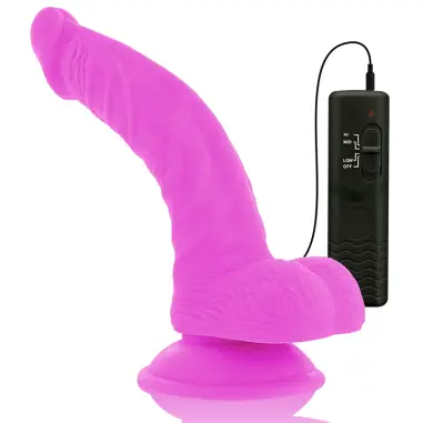 Dildo Realístico Flexible con Vibración Lila 21.5 cm