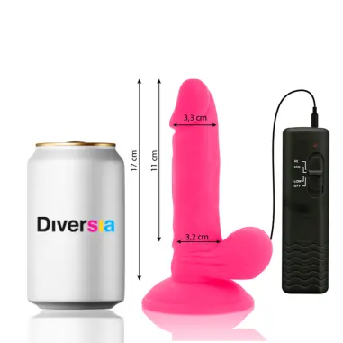 Dildo Realístico Flexible con Vibración Rosa 17 cm Ø 3.3 cm