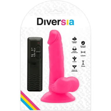 Dildo Realístico Flexible con Vibración Rosa 17 cm Ø 3.3 cm
