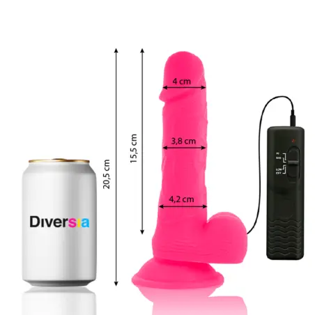 Dildo Realístico Flexible con Vibración Rosa 20.5 cm