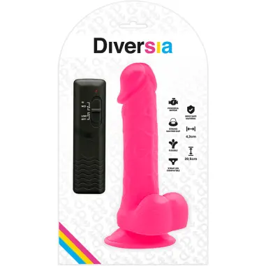 Dildo Realístico Flexible con Vibración Rosa 20.5 cm