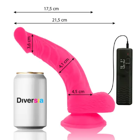 Dildo Realístico Flexible con Vibración Rosa 21.5 cm