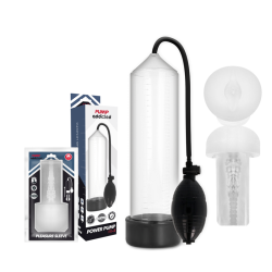 PUMP ADDICTED - RX3 BOMBA ERECCIÓN CLEAR CON MASTURBADOR PUMP ADDICTED 2
