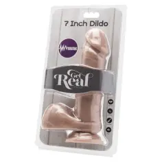 GET REAL - DILDO 18 CM CON TESTÍCULOS VIBRADOR NATURAL 2