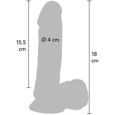Dildo 18 cm con Testículos Vibrador Natural | Get Real
