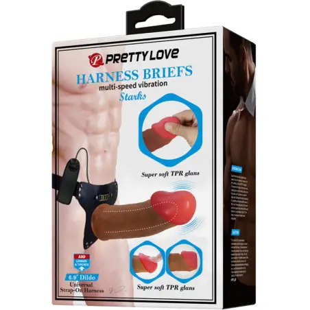 Starks Harness Briefs Vibración Multi-Velocidad Dildo