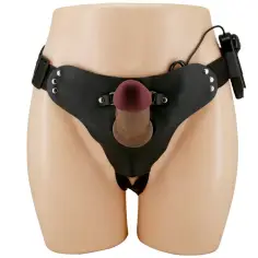 PRETTY LOVE - MARION HARNESS BRIEFS UNIVERSAL CON DILDO VIBRACIÓN 19 CM MULATO 2