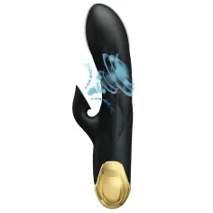 PRETTY LOVE - VIBRADOR DE LUJO BAÑADO EN ORO RECARGABLE NEGRO 2