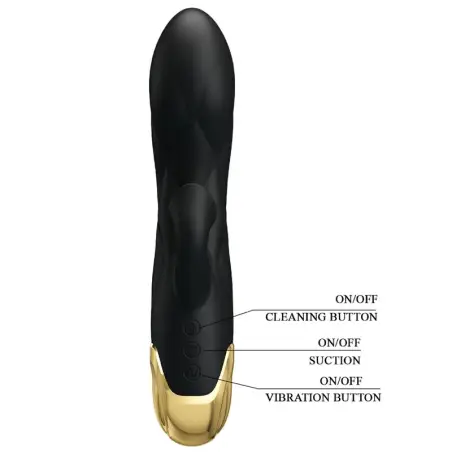 Vibrador de Lujo Bañado en Oro Recargable Negro