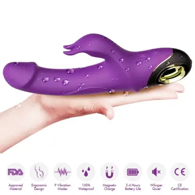 Meteror Dildo Vibrador Rabbit Violeta - 9 Modos | Armony