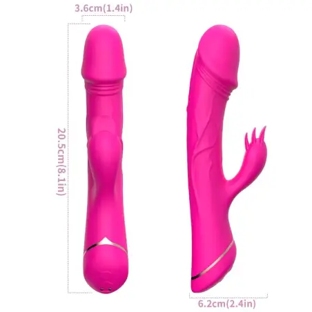 Dildo Vibrador Rabbit Silicona Fucsia - 9 Modos | Armony