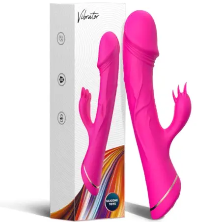 Dildo Vibrador Rabbit Silicona Fucsia - 9 Modos | Armony