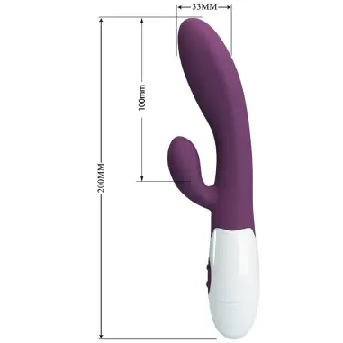 Alvis Vibrador Rabbit & Punto G Morado | Pretty Love