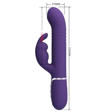 Coale Vibrador Rabbit 4 en 1 Morado - Rotación | Pretty Love