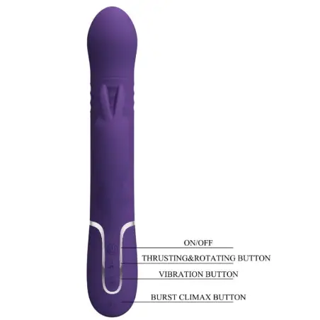 Coale Vibrador Rabbit 4 en 1 Morado - Rotación | Pretty Love