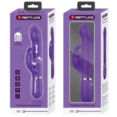 Coale Vibrador Rabbit 4 en 1 Morado - Rotación | Pretty Love