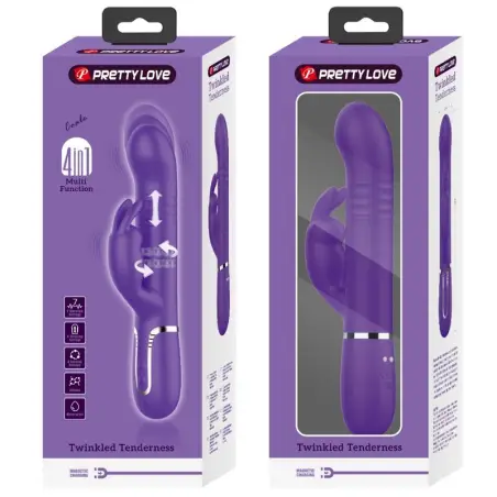 Coale Vibrador Rabbit 4 en 1 Morado - Rotación | Pretty Love