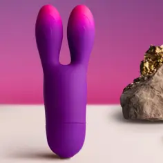 ROCKS- OFF - GLO-GIRL BUNNY VIBRADOR FLEXIBLE MORADO 2