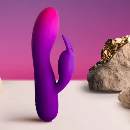 Off - Glo- Girl Vibrador Rabbit Morado - 10 Modos | Rocks