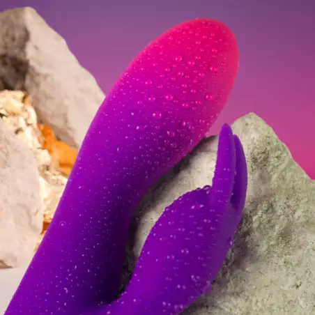 Off - Glo- Girl Vibrador Rabbit Morado - 10 Modos | Rocks