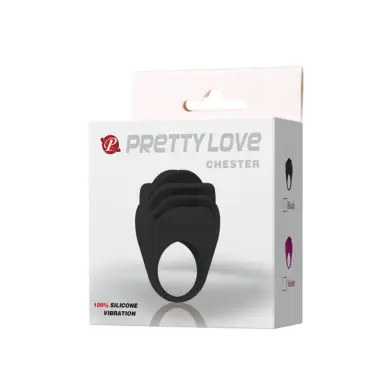 Chester Anillo Vibrador Negro - Con Vibración | Pretty Love