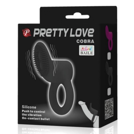 PRETTY LOVE - COBRA ANILLO VIBRADOR COBRA NEGRO PRETTY LOVE MALE
