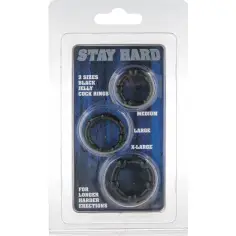 SEVEN CREATIONS - JUEGO TRES ANILLOS PENE NEGRO 2