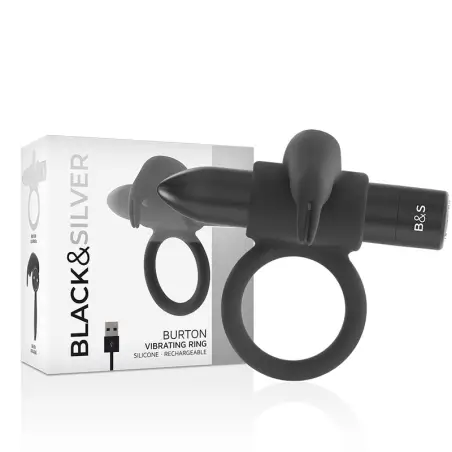 BLACK&SILVER - BURTON ANILLO 10 MODOS VIBRACIÓN NEGRO