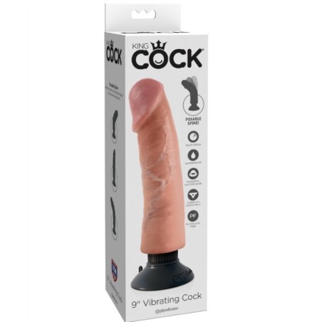KING COCK - DILDO VIBRADOR 23 CM NATURAL KING COCK