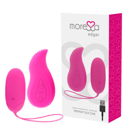 MORESSA - EDGAR SET DUO HUEVO REMOTO Y MANDO CON VIBRACIÓN INCORPORADA PREMIUM SILICONE CONTROL REMOTO MORESSA