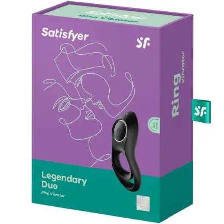 Legendary Duo Anillo Vibrador Negro - 12 Modos | Satisfyer