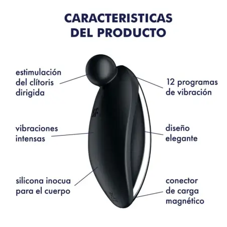 Spot On 2 Vibrador Lay-On Negro - 12 Modos | Satisfyer