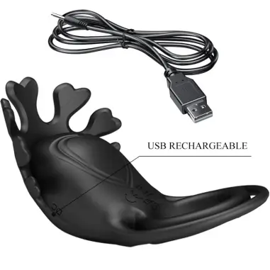 Ruben Anillo Vibrador 7 Vibraciones Silicona Negro - 7 Modos