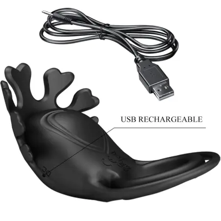 Ruben Anillo Vibrador 7 Vibraciones Silicona Negro - 7 Modos