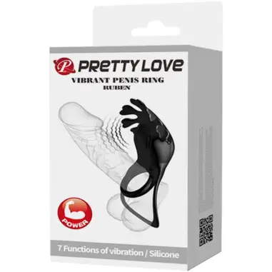 Ruben Anillo Vibrador 7 Vibraciones Silicona Negro - 7 Modos