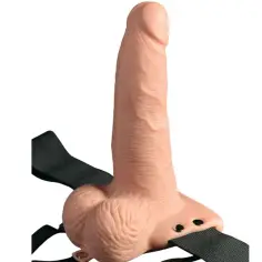 FETISH FANTASY SERIES - ARNÉS AJUSTABLE CONTROL REMOTO PENE REALÍSTICO CON TESTÍCULOS RECARGABLE Y VIBRADOR 15 CM 2