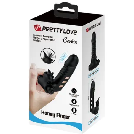 Corbin Funda Dedo Vibrador Negro | Pretty Love