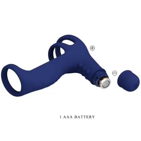 Elish Anillo Vibrador con Extensión Azul | Pretty Love