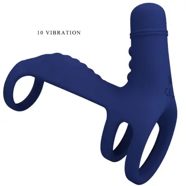 Elish Anillo Vibrador con Extensión Azul | Pretty Love