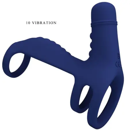 Elish Anillo Vibrador con Extensión Azul | Pretty Love