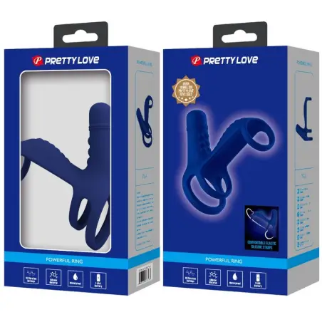 Elish Anillo Vibrador con Extensión Azul | Pretty Love