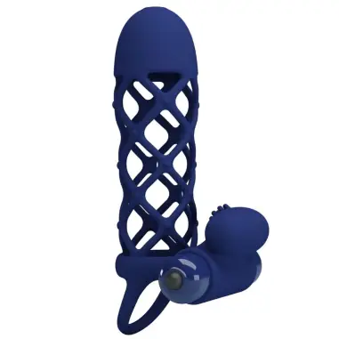 Giann Anillo Vibrador con Funda de Silicona Azul