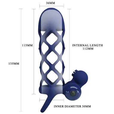 Giann Anillo Vibrador con Funda de Silicona Azul