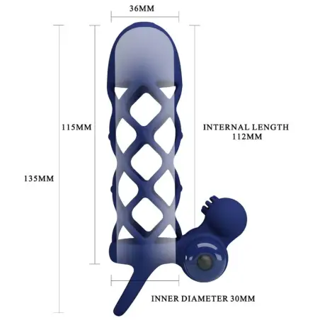 Giann Anillo Vibrador con Funda de Silicona Azul
