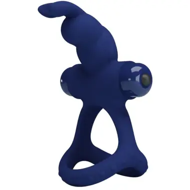 Luchito Doble Anillo Vibrador Rabbit Azul | Pretty Love