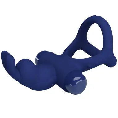 Luchito Doble Anillo Vibrador Rabbit Azul | Pretty Love