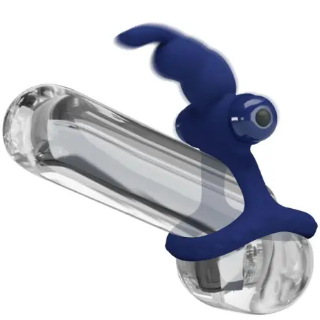 Luchito Doble Anillo Vibrador Rabbit Azul | Pretty Love